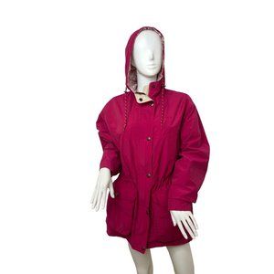 Northern Reflections Vintage Women’s Jacket S Hot Pink Hood Zip Snaps Pockets